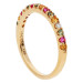 18ct Yellow Gold Mixed Sapphire & Diamond Half Eternity Ring
