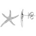 18ct White Gold Diamond Starfish Stud Earrings