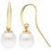 9ct Yellow Gold 7.5-8mm White Teardrop Cultured River Pearl Drop Earrings
