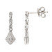 9ct White Gold Diamond Drop Earrings