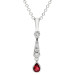 18ct White Gold Diamond & Ruby Pendant