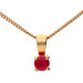 9ct Yellow Gold 0.10ct Round Ruby Solitaire Pendant