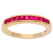 9ct Yellow Gold Channel Set Ruby Half Eternity Ring