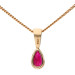 9ct Yellow Gold Pear Ruby Solitaire Pendant