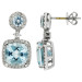 18ct White Gold Diamond & 4.18ct Aquamarine Earrings