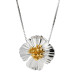 Silver & Yellow Gold Vermeil Poppy Flower Pendant