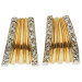 Pre-Owned 14ct Yellow Gold Diamond Fan Clip Earrings
