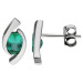9ct White Gold Emerald Twist Stud Earrings
