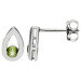 9ct White Gold Peridot Pear Shape Earrings