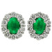 18ct White Gold Diamond & Emerald Earrings