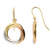 9ct Rose White & Yellow Gold Circle Drop Earrings