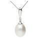 9ct White Gold Pearl & Diamond Pendant