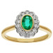 18ct Yellow Gold Diamond & 0.40ct Emerald Ring 
