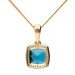9ct Yellow Gold Topaz & Diamond Pendant