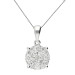 18ct White Gold 1ct Diamond Cluster Pendant
