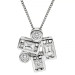 18ct White Gold Diamond Confetti Pendant
