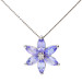 9ct White Gold Tanzanite & Diamond Pendant