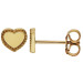 9ct Yellow Gold Plain Beaded Edge Heart Stud Earrings 