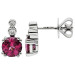 18ct White Gold Diamond & Garnet Earrings