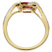 9ct Yellow Gold Diamond & Garnet Ring