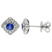 18ct White Gold Diamond & 0.60ct Sapphire Earrings