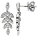 18ct White Gold Diamond Barleycorn Leaf Drop Earrings
