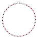 Sterling Silver Red & White Cubic Zirconia Tennis Bracelet 