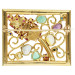 9ct Yellow Gold Rectangular Multi Gemstone Brooch