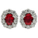 18ct White Gold Diamond & Ruby Earrings