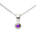9ct White Gold 0.30ct Amethyst Rub Over Solitaire Pendant 