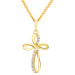 9ct Yellow Gold Cubic Zirconia Cross Pendant