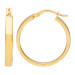 18ct Yellow Gold 20mm Rectangular Tube Creole Hoop Earrings