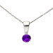 9ct White Gold 0.30ct Amethyst Rub Over Solitaire Pendant 