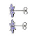 9ct White Gold Tanzanite & Diamond Floral Cluster Earrings
