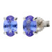 9ct White Gold 0.80ct Tanzanite Solitaire Stud Earrings
