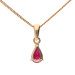9ct Yellow Gold 0.50ct Pear Ruby Solitaire Pendant