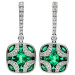 18ct White Gold Diamond & 1.61ct Emerald Drop Earrings