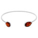 Sterling Silver Baltic Cognac Amber Cuff Bangle