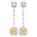 18ct White Gold 0.70ct Yellow Diamond Drop Earrings