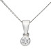  18ct White Gold 0.15ct Diamond Rub Over Solitaire Pendant