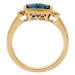 9ct Yellow Gold London Blue Topaz & Diamond Fancy Trilogy Ring
