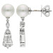 18ct White Gold 0.70ct Diamond & Pearl Earrings