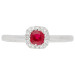 18ct White Gold 0.40ct Ruby & Diamond Cluster Ring