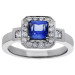 18ct White Gold Diamond & Sapphire Ring