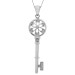 9ct White Gold & Diamond Key Pendant