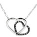 9ct White Gold Double Heart Cubic Zirconia Pendant Necklace