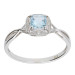 9ct White Gold Aquamarine & Diamond Dress Ring