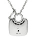 18ct White Gold Diamond Padlock & Key Necklace