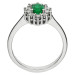 9ct White Gold Emerald & Diamond Cluster Ring