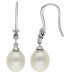 9ct White Gold Diamond & Pearl Earrings
